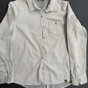 The North Face light gray button up shirt Size M